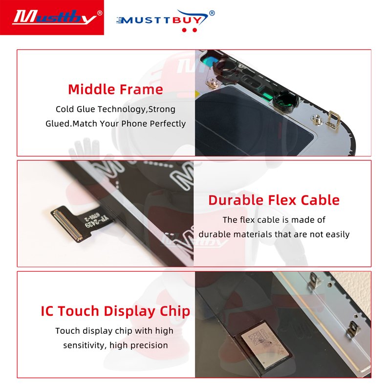 MY LCD Series Incell Diagnostic LCD Display Screen for iPhone 12 13 14 15 Plus Pro Max - 图片 6