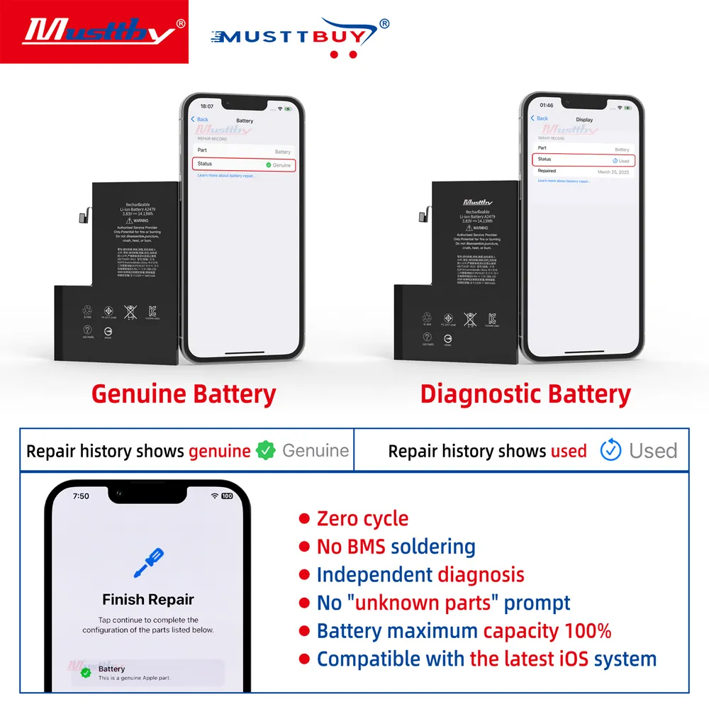 YOUR Series Genuine Battery High Capacity for iPhone 12 13 14 15 Mini Plus Pro Max - 图片 6